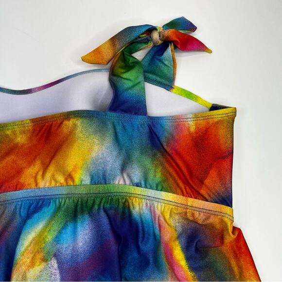 Becca ETC Plus Size Paper Mache tie dye Tankini top multicolor - 2X - Picture 8 of 11